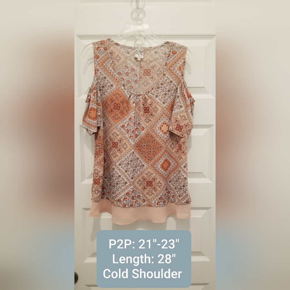 Naif Cold Shoulder Blouse, NWOT, Size XL